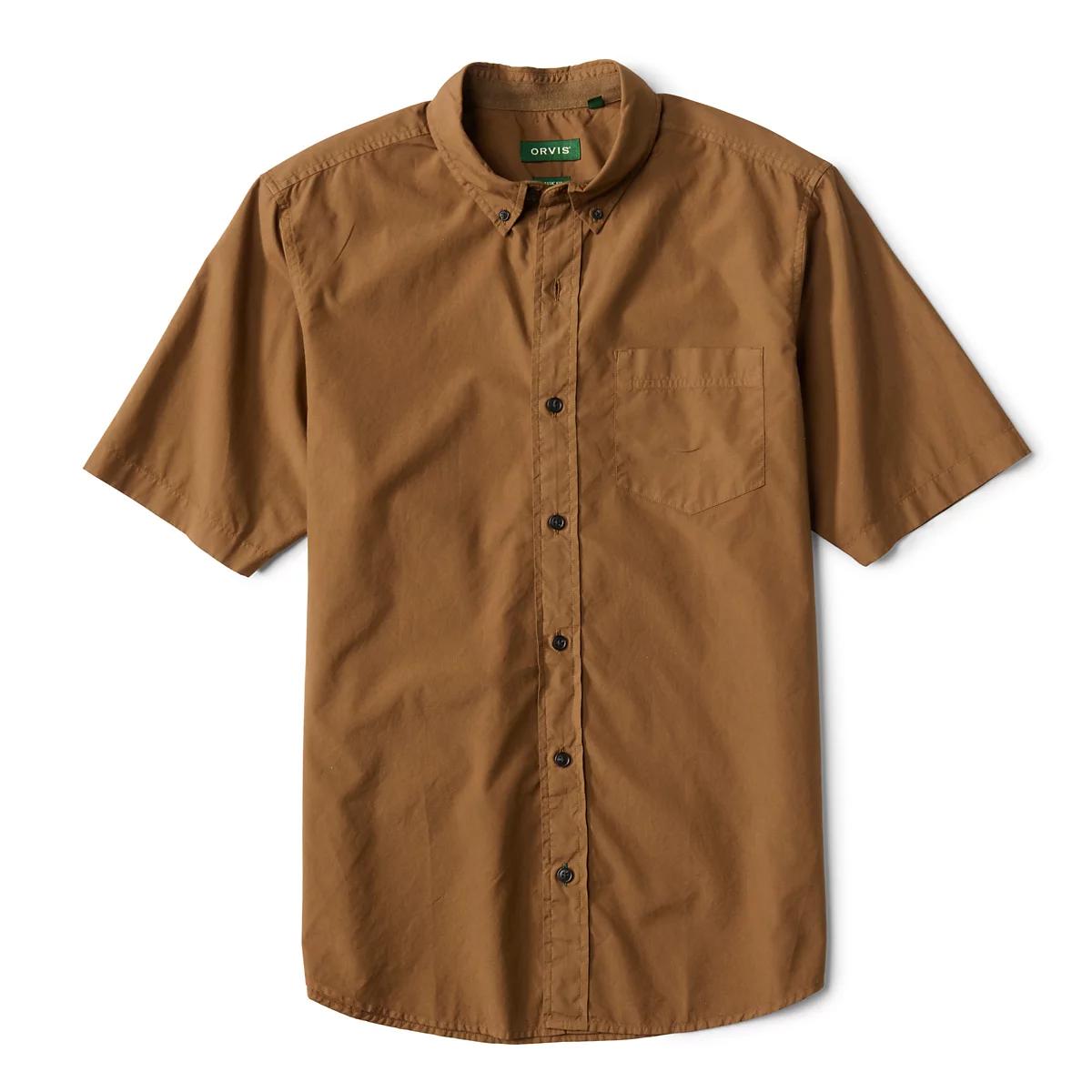 Garment-Dyed Poplin Short-Sleeve Shirt