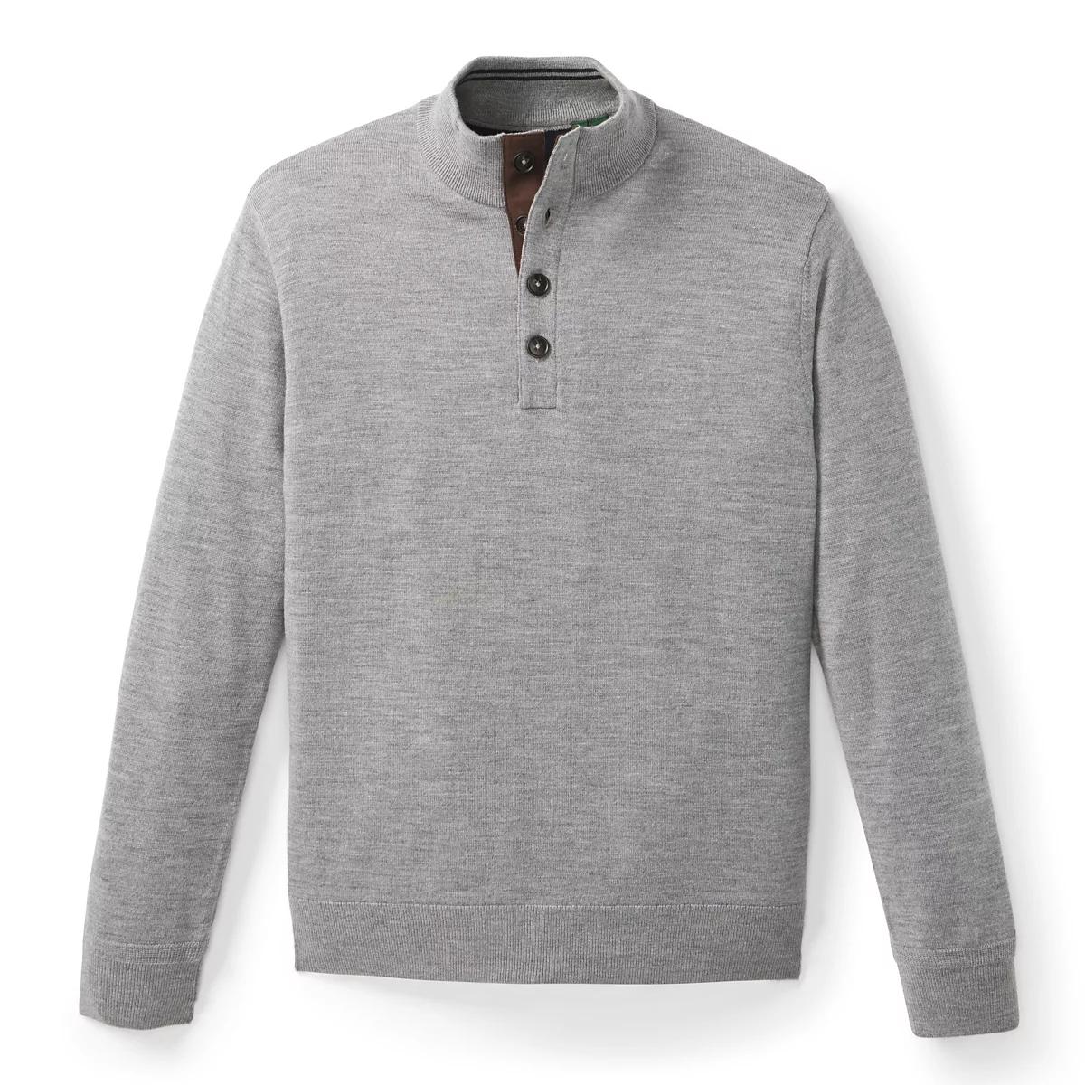 Merino Button Mockneck Sweater