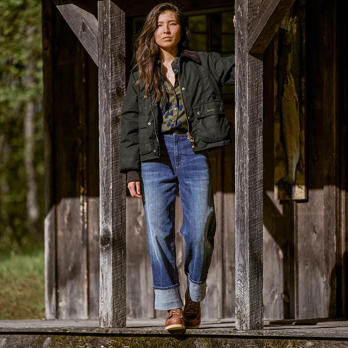 Barbour® Cropped Beadnell Waxed Jacket