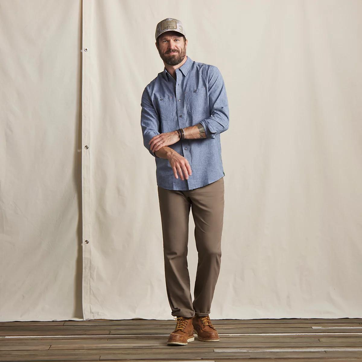 Men’s Tech Chambray Long-Sleeve Work Shirt