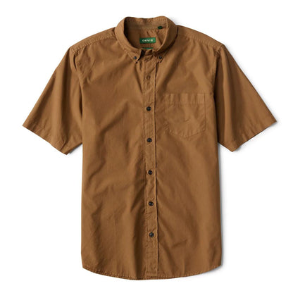 Garment-Dyed Poplin Short-Sleeve Shirt