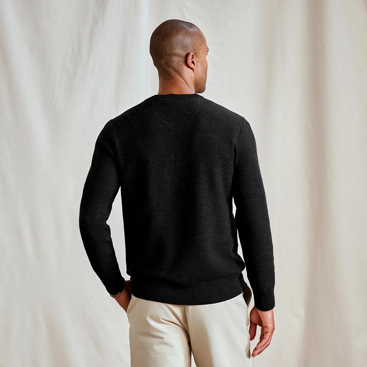 Merino Piqué V-Neck Sweater