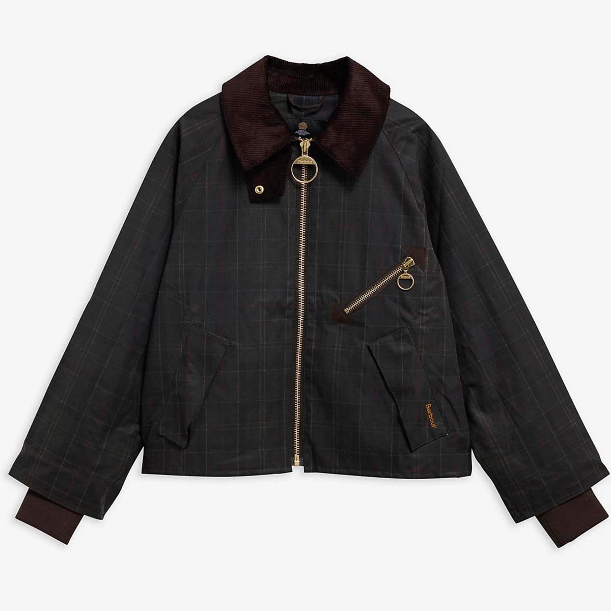 Barbour® Arlene Checked Waxed Jacket