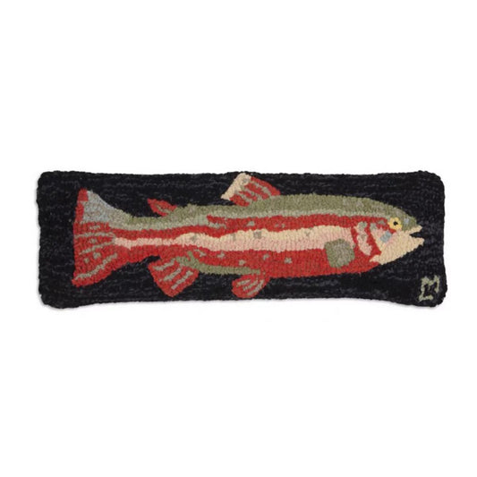 Steelhead Trout Hand-Hooked Pillow 8" x 24"