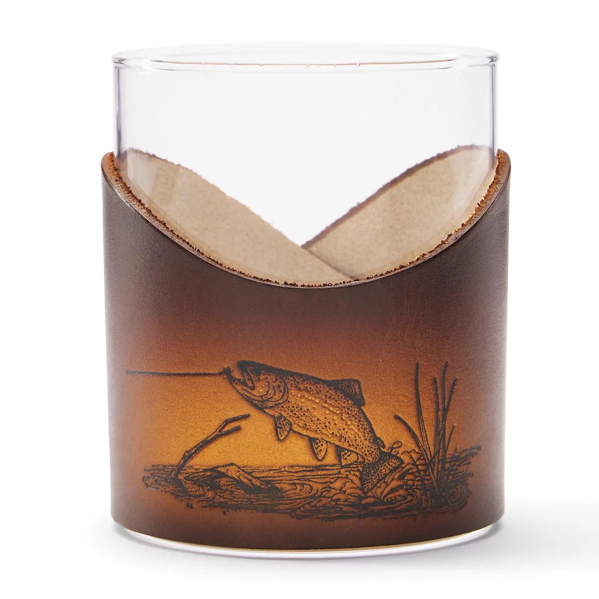 Leather-Wrapped Whiskey Glass