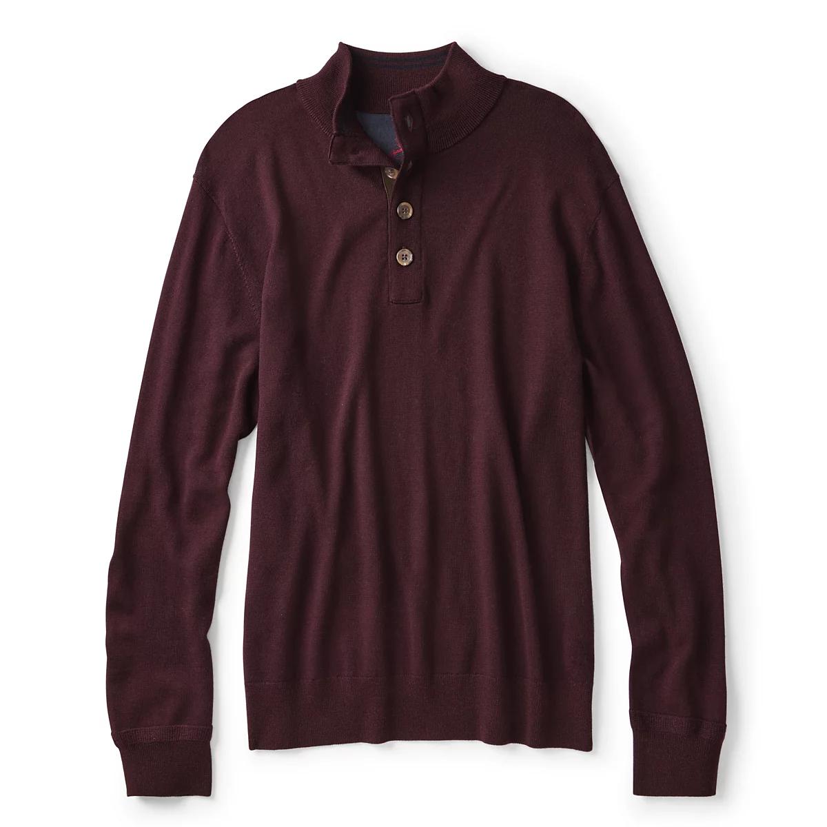 Merino Button Mockneck Sweater