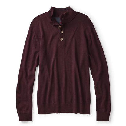Merino Button Mockneck Sweater