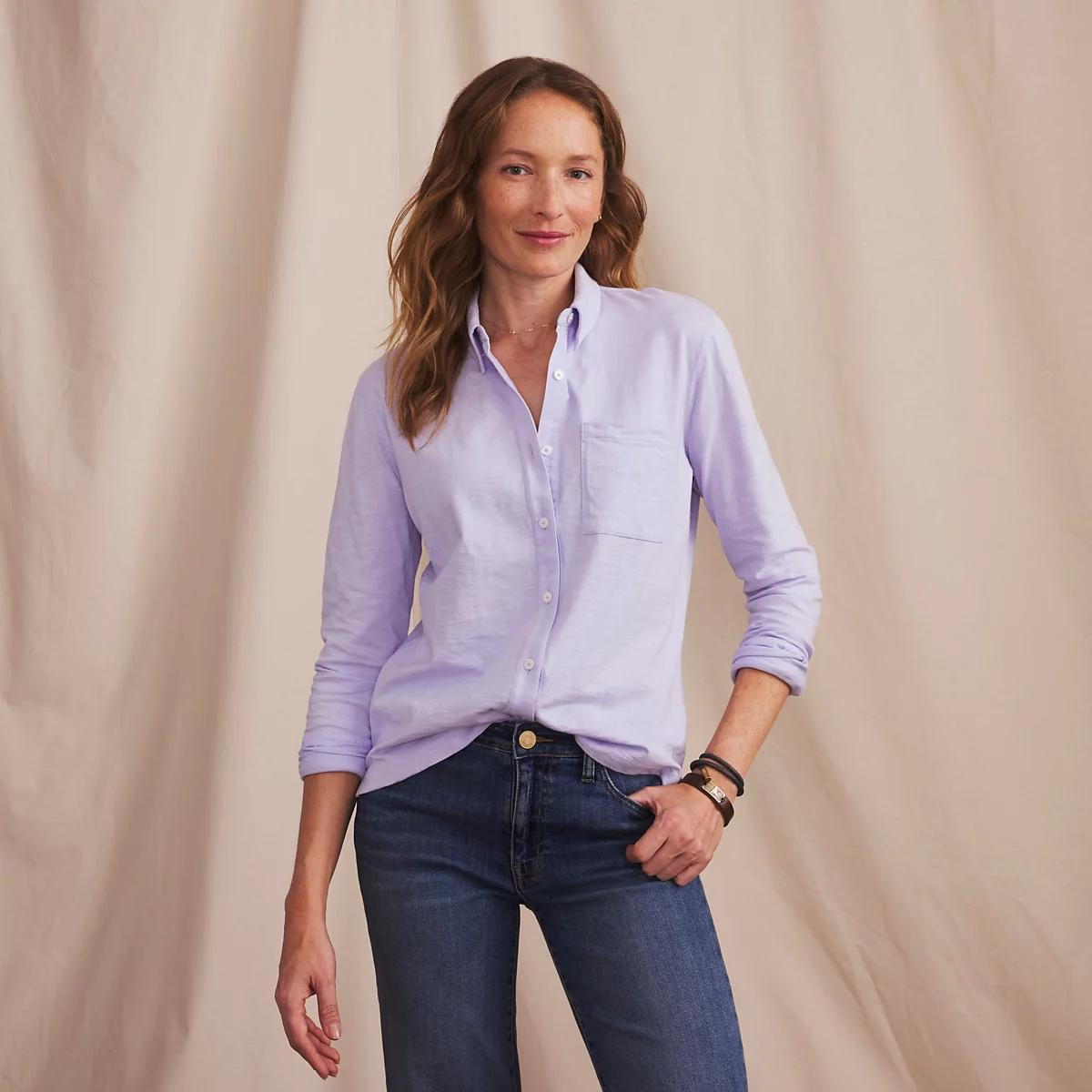 Women’s Bromley Knit Button-Down Long-Sleeve Shirt
