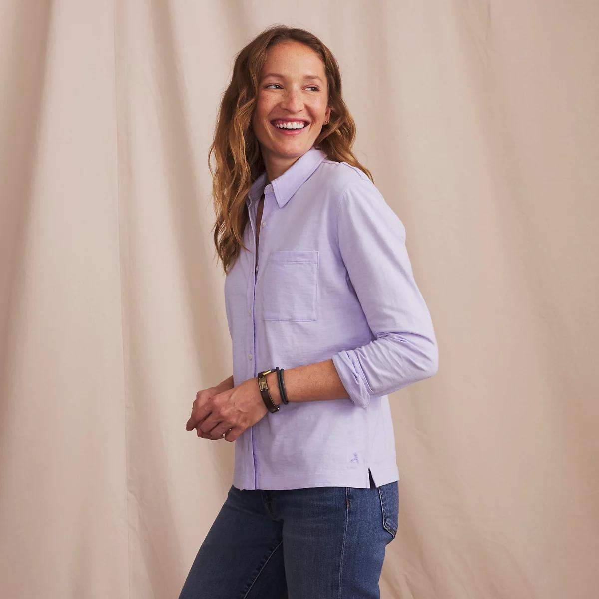 Women’s Bromley Knit Button-Down Long-Sleeve Shirt